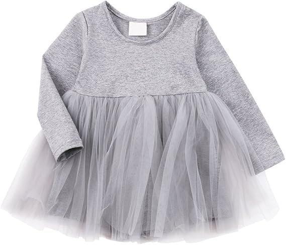 Amazon 爱莉セレクトショップ 女の子 長袖 チュチュ スカート ふわふわ ガールズ ワンピース プリンセスドレス 子供服 シフォンスカート ミニスカート キュート おしゃれ ワンピース チュニック 通販