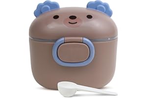 KIDDOSPHERE Baby Formula Dispenser, Portable Formula Container to go for Travel, BPA-Free Formula Storage Containers with Scoop and Leveler, Formula Container with Carry Handle for Outdoor (8.8 Ounce, Brown)