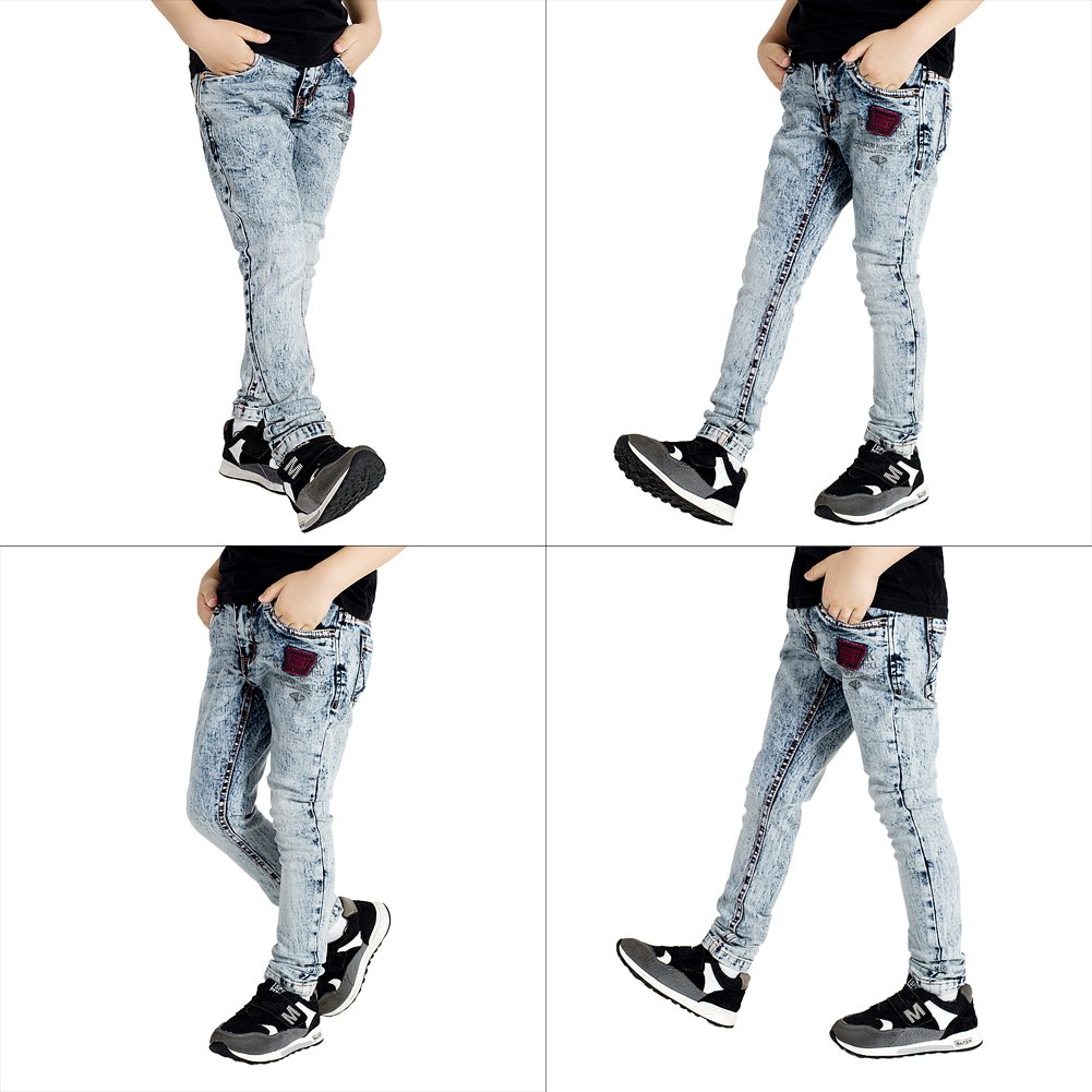 Boys Jeans Denim Skinny Trousers Slim Fit Streched Pants size 170cm