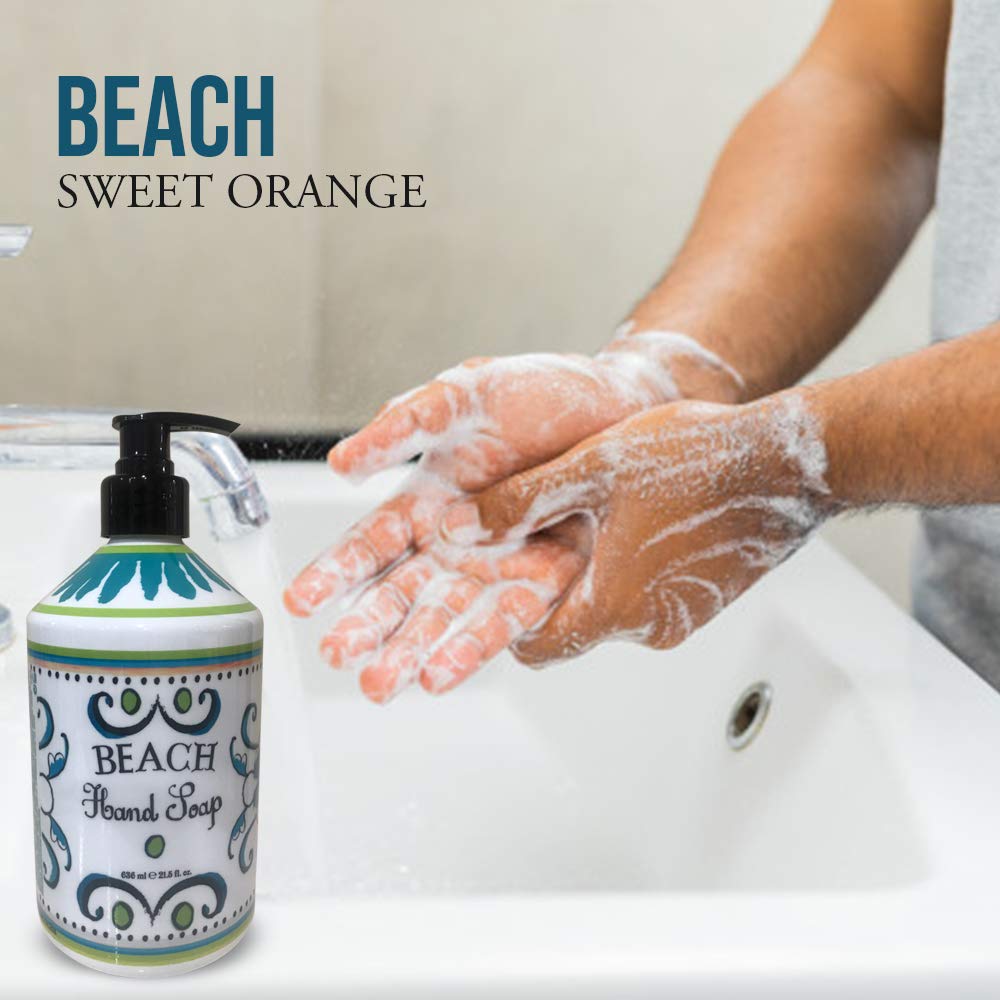 La Tasse Hand Soap, 4-pack Scents: (1) Sweet Orange, (1) Gardenia, (1) Creamy Coconut, (1) Beach, 21.5 FL OZ Each : Beauty