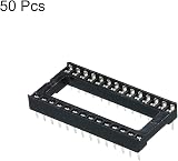 sourcing map 28 Pin DIP IC Socket Adapter Flat Pin 2.54mm Pitch 15mm Row view 3