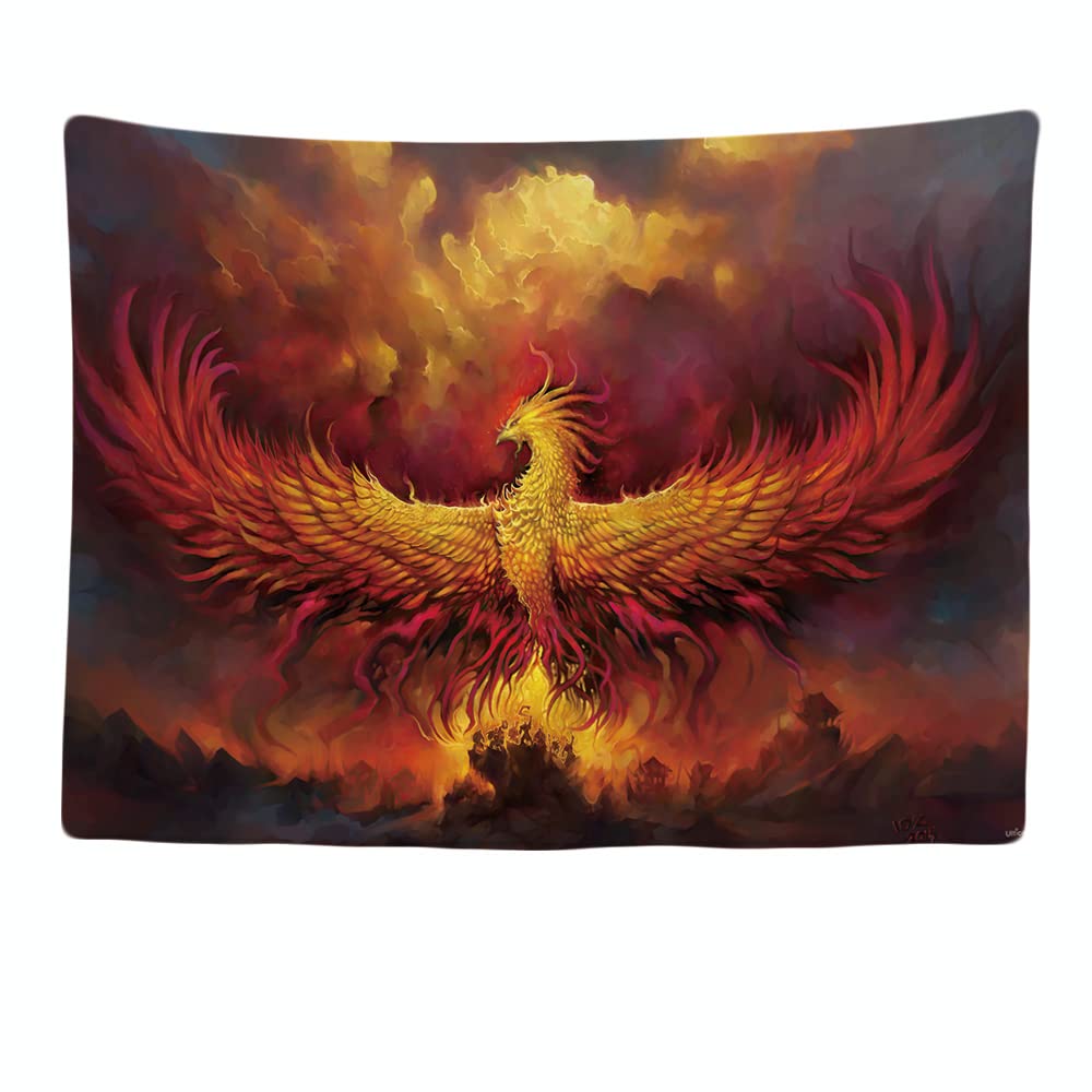 Ulticool – Decorative Wall Tapestry Bedroom - Phoenix Fire Power Greek Mythology - 200 x 150 cm Large – Fabric Wallpaper – Tapestry Aesthetic Wall - Panoramic Decoration — image 1