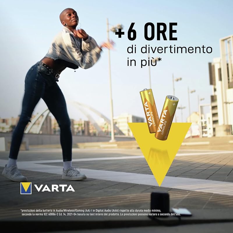 Pile AA, Confezione da 40 Tray, Longlife Power, alcaline