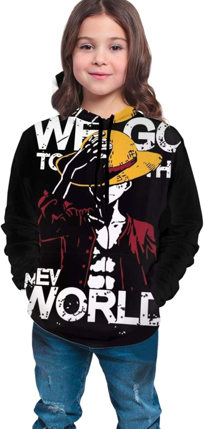 Amazon Com One Piece Anime Luffy Teen Hooded Sweater New Warm Fashion Sweatshirts For Boys Girls Teen Kid S Unisex Baby Clothing