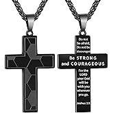 GLITTO Soccer Cross Necklace for Boys Men Stainless Steel Bible Verse Pendant with20+2 Inch First Communion Baptism Religious Sports Jewelry Gift
