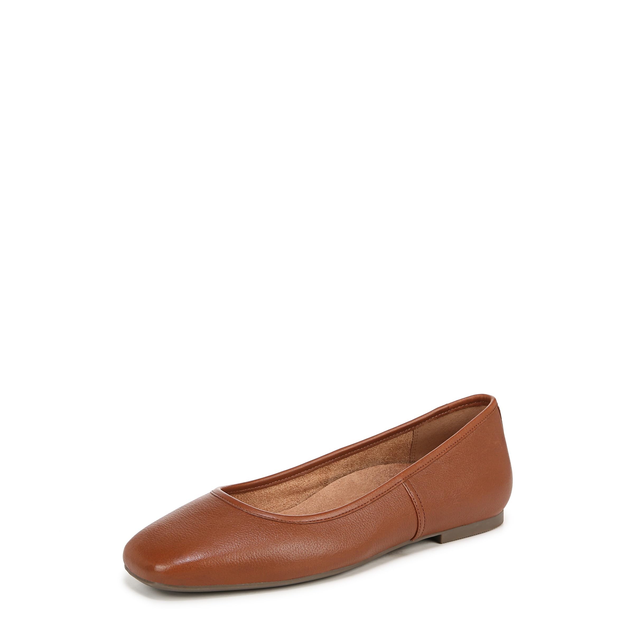 Vionic Womens Orinda Ballet Flat Tan Brown Leather 8.5 M
