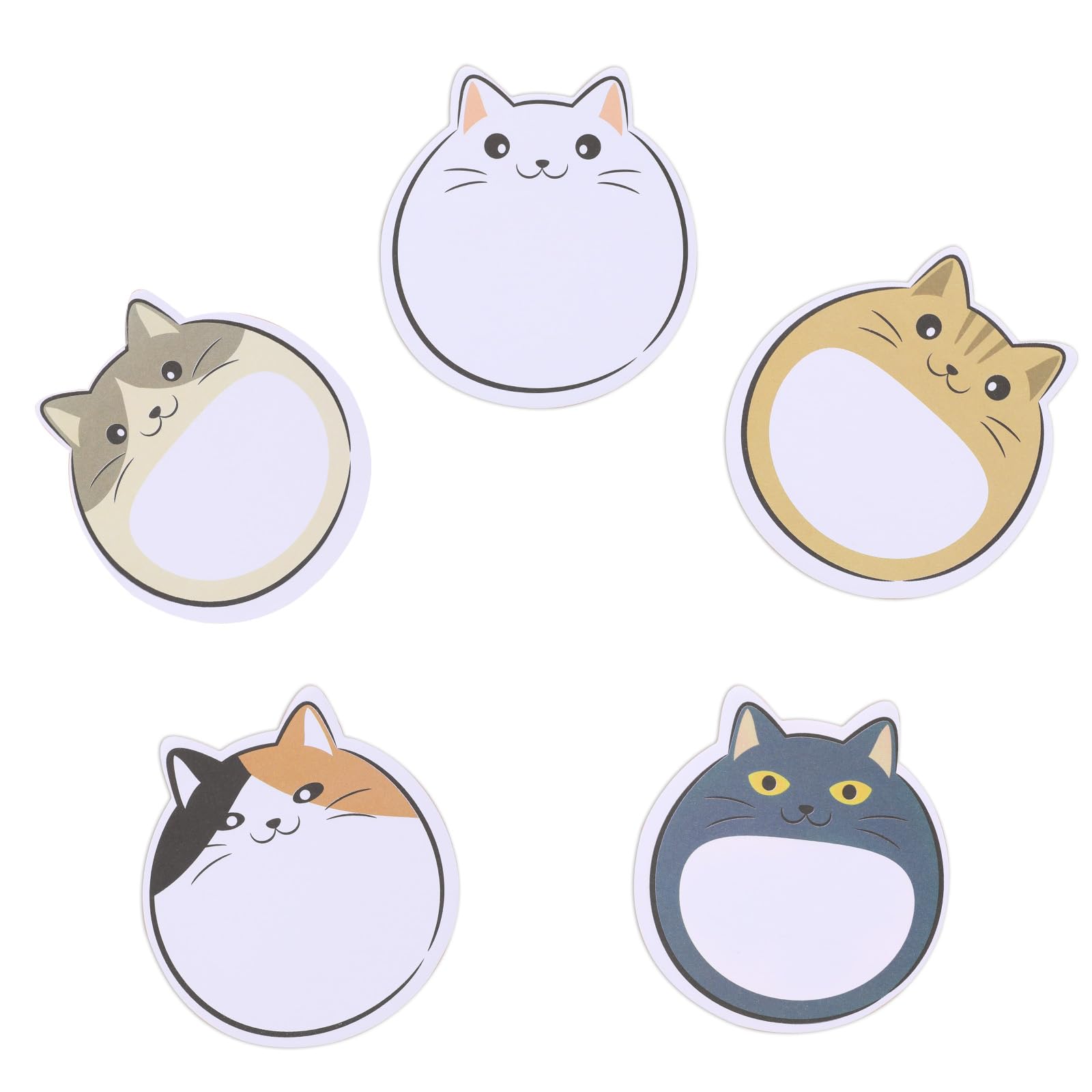 Cat Sticky Notes Cute 5 Pads 150 Sheets Self Sticky Notepads Animal Cartoon Stickys Notes Cute Kawaii Stickys Note Cutes Stationery for Teachers Classrooms Cats Lovers (5 Cats Patterns)