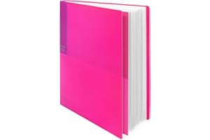 Kokuyo 40-Pocket Binder with Plastic Sleeves 9"x12" (Pink), A4 Art Portfolio Folder with Clear Sheet Protectors. 80 Pages of Presentation Display Book. Japan Import (CTRA-C40P)