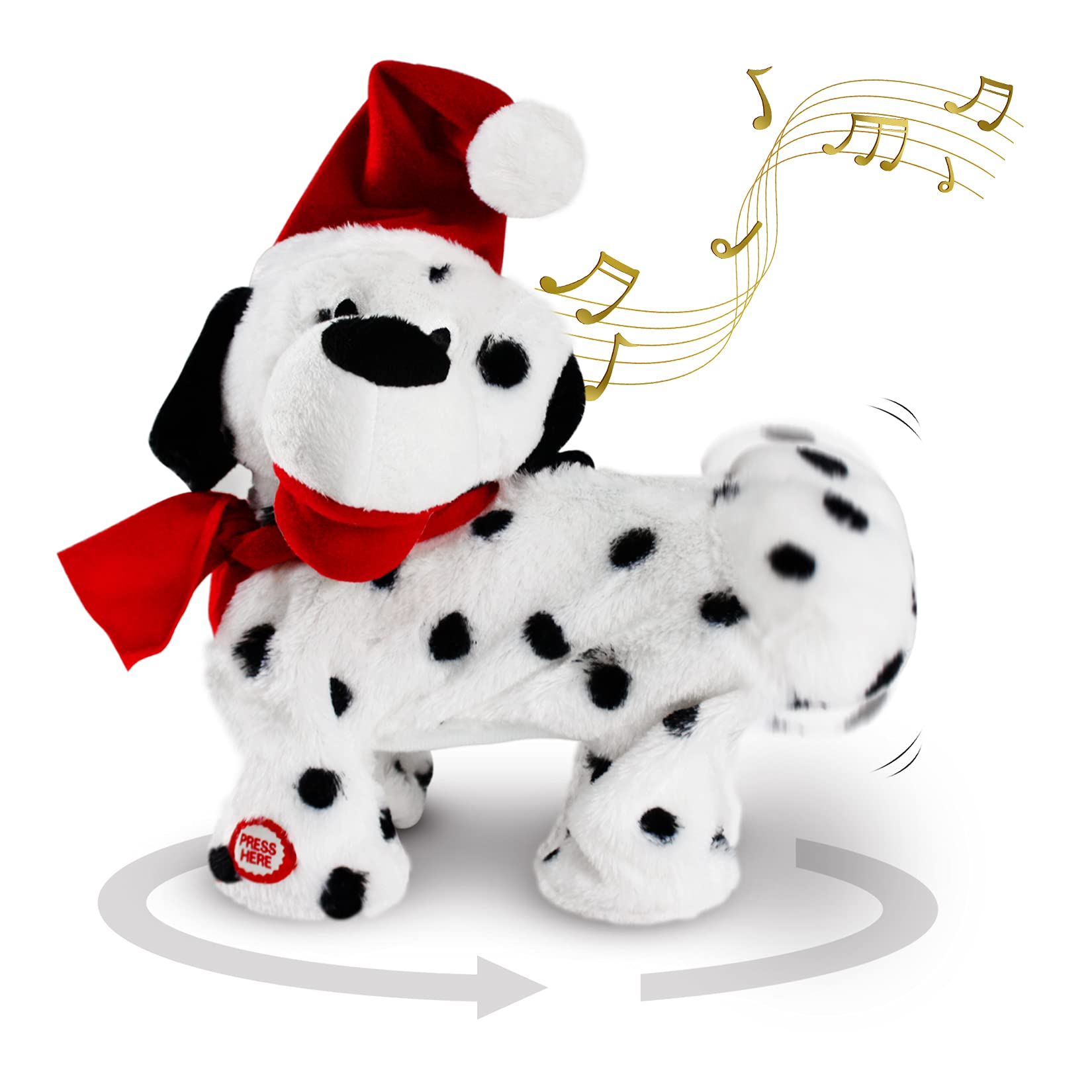 Gfilay Twerking Dog Toy, Singing and Dancing Plush Puppy, Animated Christmas Plush Toy, Funny Interactive Santa Dog Figure, Secret Santa Gift for Adults and Kids, Holiday Home Decor