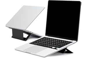 MOFT Laptop Stand for Desk, Adhesive Airflow Laptop Cooling Riser for Heat Dissipation with 2 Adjustable Viewing Angles, Foldable & Portable Computer Stand Compatible with Laptops 11"-16", Jet Black