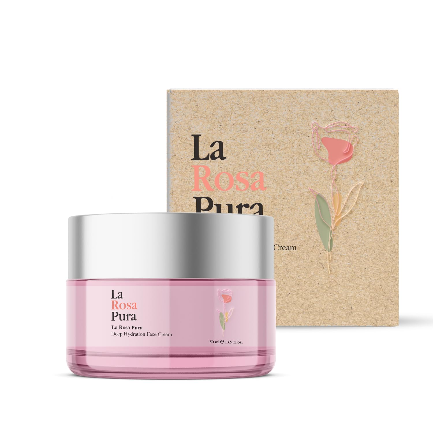 La Rosa Pura Deep Hydration Face Cream with 100% Pure Rose Oil | Anti-Aging Moisturizer for Dry Skin | Reduces Fine Lines & Wrinkles | Hydrates & Nourishes for Radiant Skin | All Skin Types