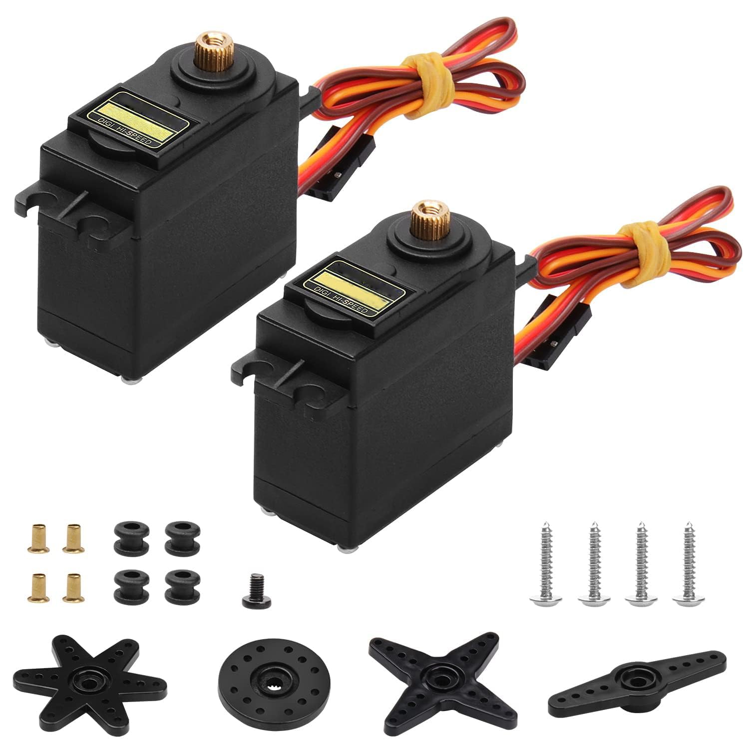 zalati Servo Motor 2pcs Control Angle 180° Digital Metal Gear High-Speed 20KG Torque Servo for RC Car Robot Boat Helicopter - 95