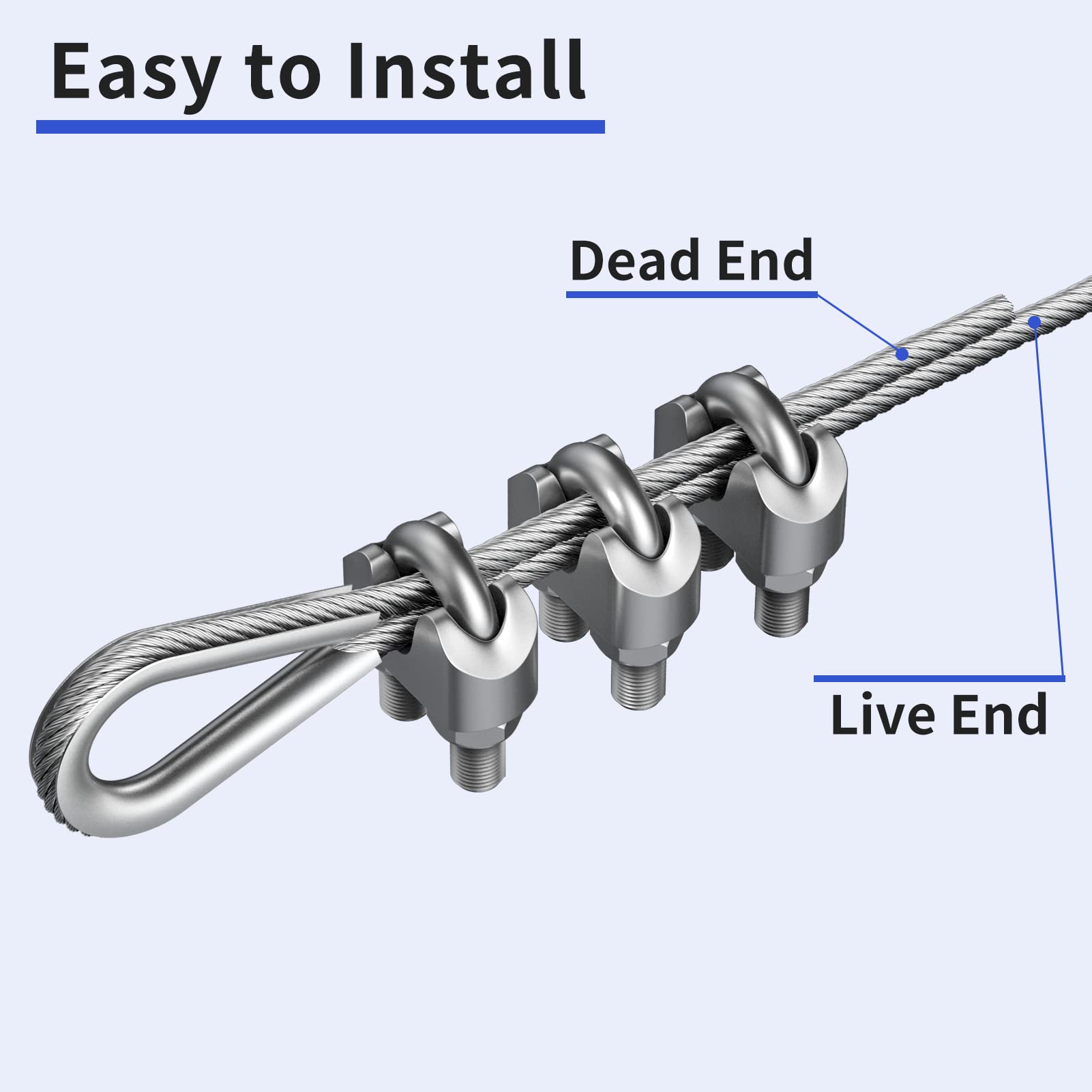 11/o - Finance Thickened 1/4 Stainless Steel Cable, 50ft Wire Rope, 7X19 Strands Aircraft