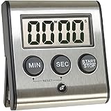 Elegant Digital Kitchen Timer, Stainless Steel Model eT-23, Super Strong Magnetic Back, Loud Alarm, Large Display, Auto Memor