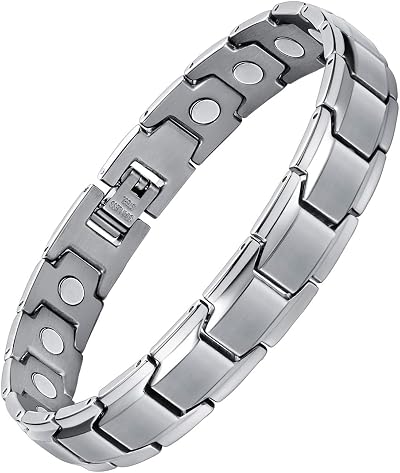 Jeracol Titanium Steel Magnetic Bracelet for Men Adjustable 22cm Box Tool