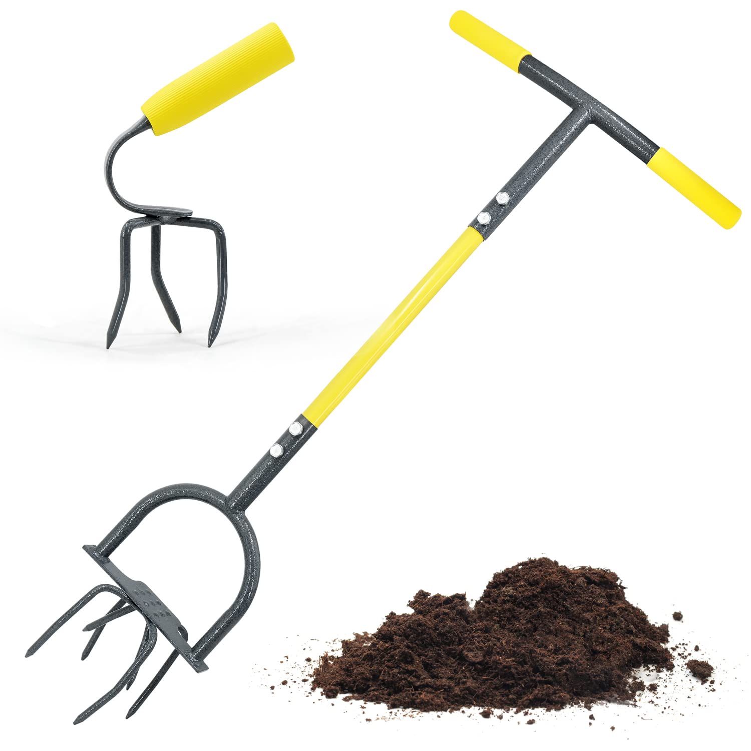 Jardineer Hand Tiller Garden Claw Set, Garden Twist Tiller With Small Soil Tiller, Heavy Duty Manual for Flower Box and Raised Bed Image Jardineer Hand Tiller Garden Claw Set, Garden Twist Tiller With Small Soil Tiller, Heavy Duty Manual for Flower Box and Raised Bed Image