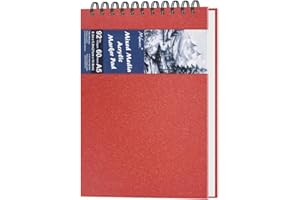 WANSHUI 8.3" x 5.8" Mixed Media Sketchbook, Top Spiral Bound Art Journal Sketchbook, 60 Sheets 92LB/150 GSM Acid-Free Bright White Drawing Paper for Adults Beginners Artists.Red