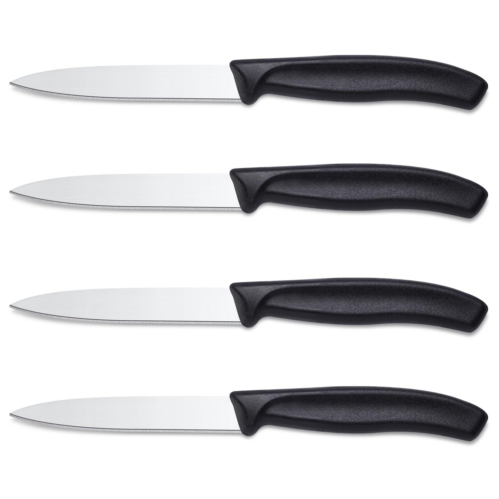 Photo 1 of BEWOS Paring Knife - Straight Edge Paring Knives Set of 4, Ergonomic Handle, Classic Black PP Plastic Handle, Fruit Knife & Cutting Knives for Kitchen, 4.1-inch Pointed Tip