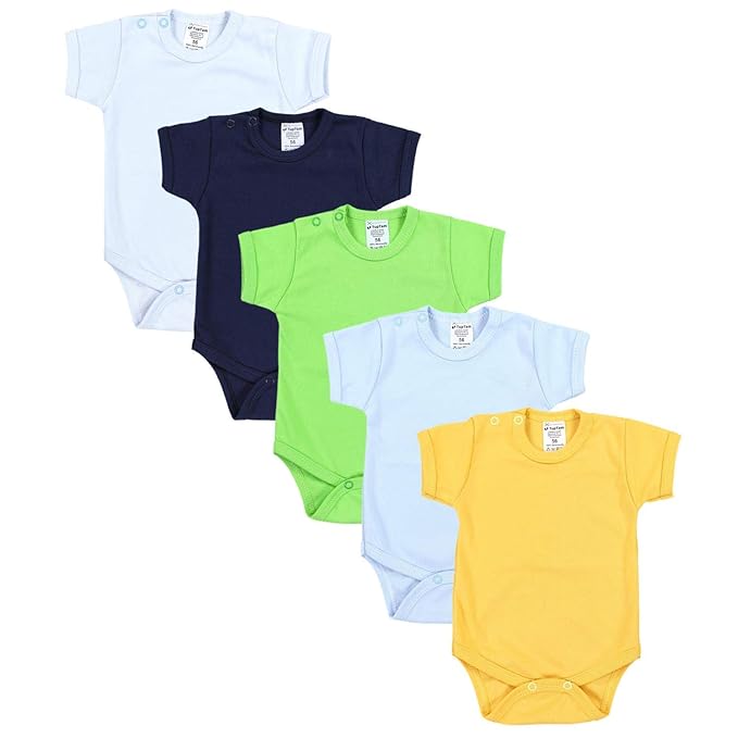 TupTam Jungen Baby Body Kurzarm in Unifarben - 5er Pack