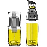 DWËLLZA KITCHEN Olive Oil Dispenser Bottle For Kitchen & Sprayer For Cooking - Glass 17 Oz. Cooking Oil/Syrup Dispenser With 