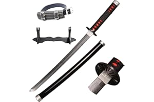 lkjad Cosplay Swords Tanjirou Samurai Sword, Katana Sword Plastic Toy Sword for Costume Play Halloween Cosplay Gift 30 in