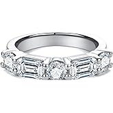 Gobaalele Cubic Zirconia Stackable Wedding Band Eternity Rings 5A Grade CZ Bridal Set Engagement Anniversary Band Ring for Women Size 5-9