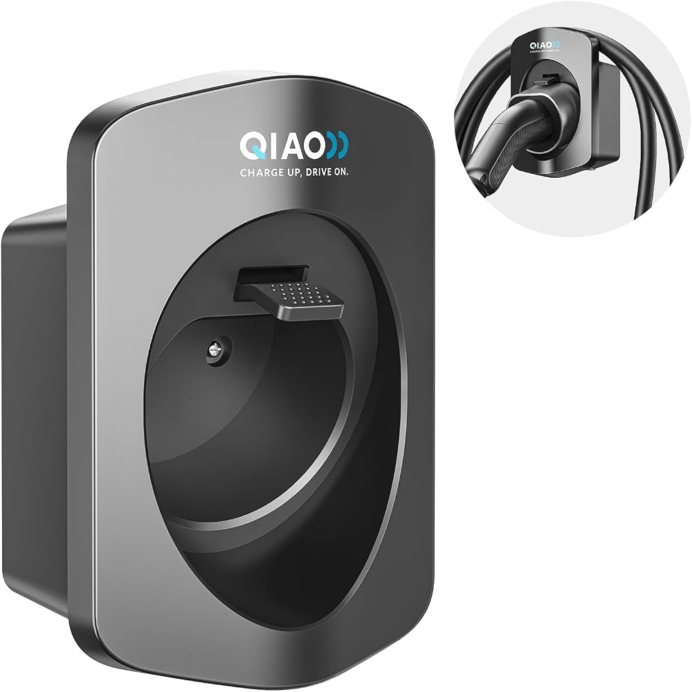 QIAO)) Type 2 EV Charger Holder Wall Mount Cable Organiser