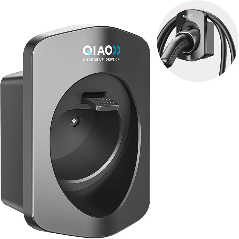 QIAO)) Type 2 EV Charger Holder Wall Mount Cable Organiser
