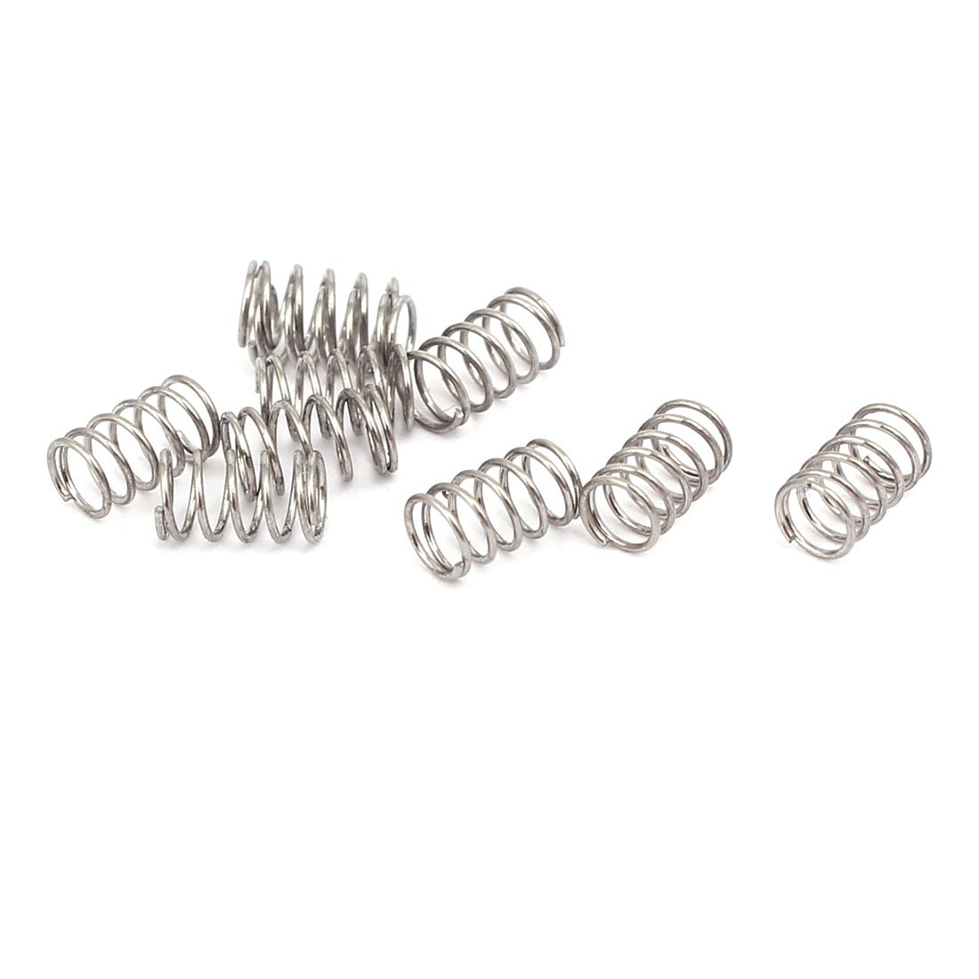 sourcingmap 0.3mmx3mmx5mm 304 Stainless Steel Compression Springs Silver Tone 10pcs