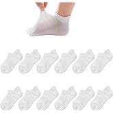 Zumou Toddler Non Slip Socks No Show Anti Skid Ankle With Grips 12 Pairs for Kids Little Girls Boys