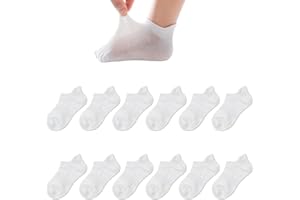 Zumou Toddler Non Slip Socks No Show Anti Skid Ankle With Grips 12 Pairs for Kids Little Girls Boys