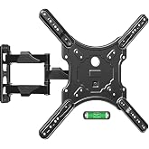 ELIVED Full Motion TV Wall Mount for 26-60" TVs, Max VESA 400x400, 77 lbs. | Swivel &amp; tilt articulating arms, single stud center mount, compatible with corner installation for home flat TVs