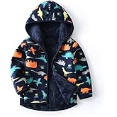 Feidoog Toddler Fleece Jacket Baby Boys Girls Hooded Zipper Long Sleeve Thick Warm Outerwear