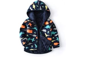 Feidoog Toddler Fleece Jacket Baby Boys Girls Hooded Zipper Long Sleeve Thick Warm Outerwear