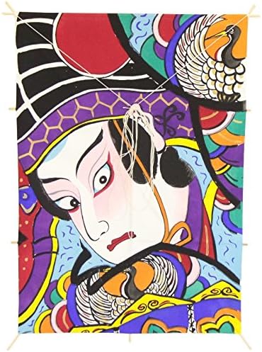 Amazon インテリア 手描き 和凧 角小凧 縦47 横33cm ワ 7ト 歌舞伎絵 三番叟 正月飾り おもちゃ