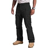 Yeztvl Men's Tactical Cargo Pants, Waterproof Quick Dry Ripstop Work Pants with 6 Pockets Lightweight for Safari Hiking