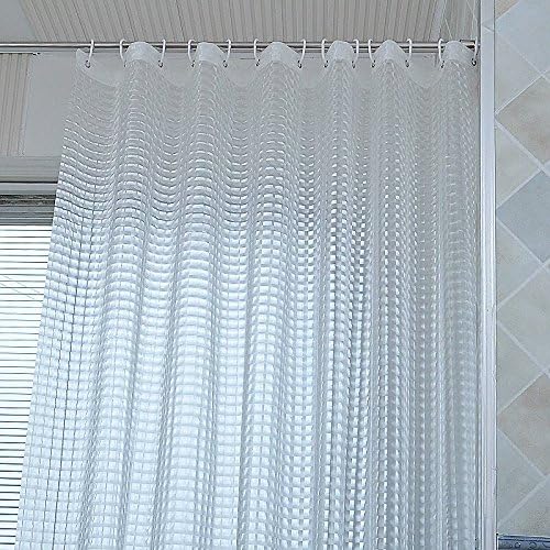 Shower curtain, 3D Effect Crystal Pattern bathroom Curtains liner set,72X72 Inch, mildew Resistant, Antibacterial, Odorless, Waterproof, Heavy Duty PEVA white bathroom curtains Semi-opaque by MOMODADA