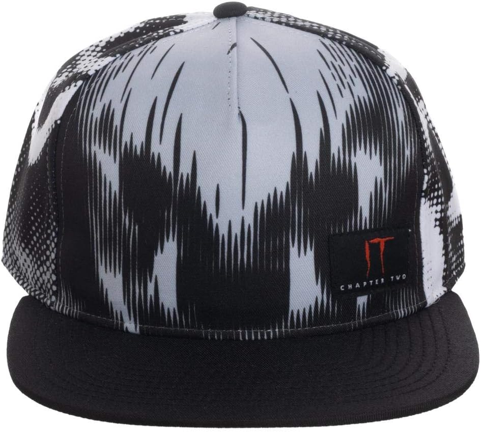 Bioworld IT Pennywise Black and White Sublimated Print Snapback Hat