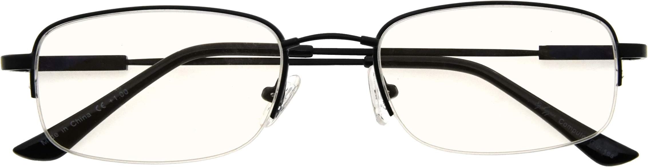 Computer Glasses Men Bendable Titanium Reading Eyeglasses Blue Light Filter