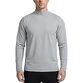 Zengjo Mens Mock Turtleneck Long Sleeve Shirts Thermal Baselayer Lightweight Athletic-Fit Undershirt for Cold Weather Sports