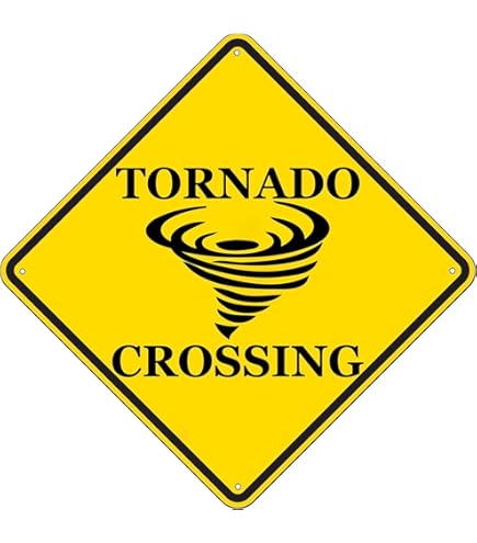 Amazon.com : TOMATO FANQIE Funny Metal Warning Tornado Crossing