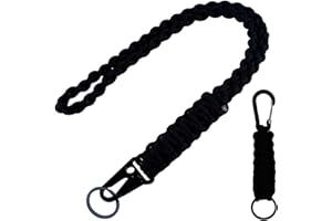 MAGITATI 2 Pcs Heavy Duty Braided 550 Paracord Lanyard Keychain Set, Parachute Rope Necklace Keychain with Belt Carabiner Clip for Keys Men Women Hiking, Camping, Outdoor Survival, Camera, Wallet and Whistle