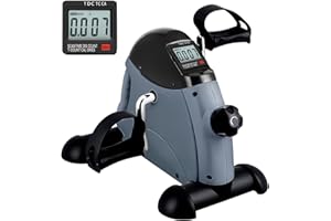 Mini Exercise Bike, AGM Under Desk Bike Pedal Exerciser Foot Cycle Arm & Leg Pedal Exerciser with LCD Screen Displays