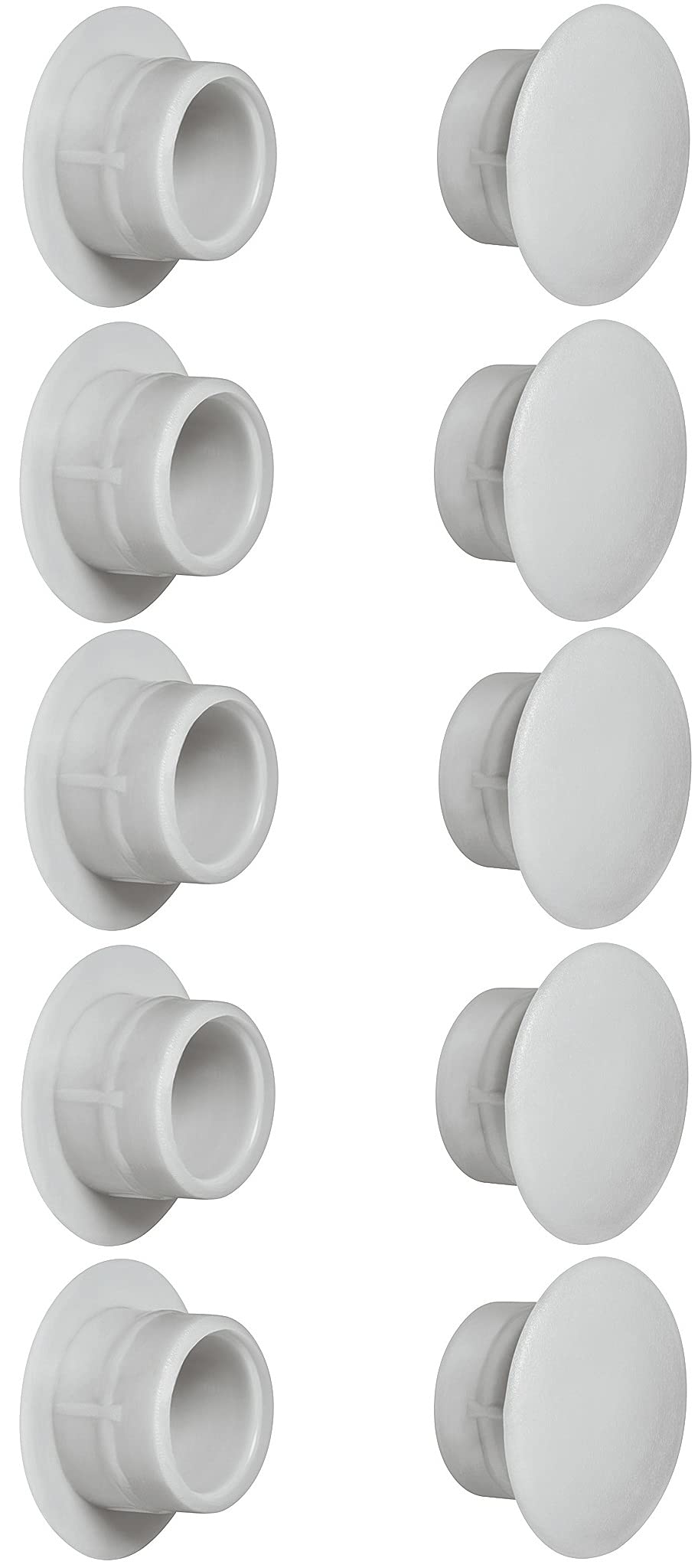 cyclingcolors 10 x Cover Caps Plastic Blind Hole Plugs Blanking Plugs Cover Furniture (Diameter 15 mm/Light Grey RAL 7035)