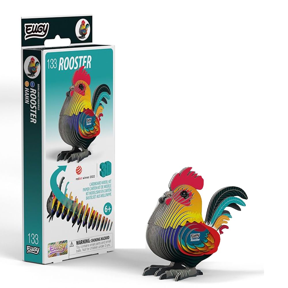 EUGY 133 Rooster Eco-Friendly 3D Paper Puzzle