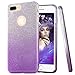 iPhone 7 Plus Case Case Hanlesi Fashion Glitter Shiny Gradient Bling Silicone Protective Cover for Apple Phone 7P Plus 5.5 inch for Girl Boy 2017 New with Lanyard Hole Purple