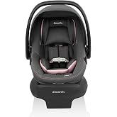Evenflo LiteMax NXT Preemie and Infant Car Seat | w/ SensorSafe Technology, Rear-Facing Lightweight, 3-30lbs, Birth-2 Years, Easy Install (Primrose Pink)