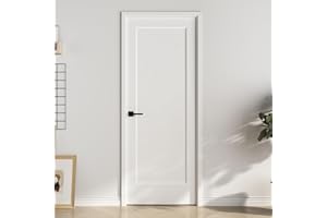 BARNSMITH 30x80 1-Panel Prefinished Laminate White Hollow Core Door Slab, Shaker Style, for Pocket, Swing, Sliding Door, Durable and Lightweight