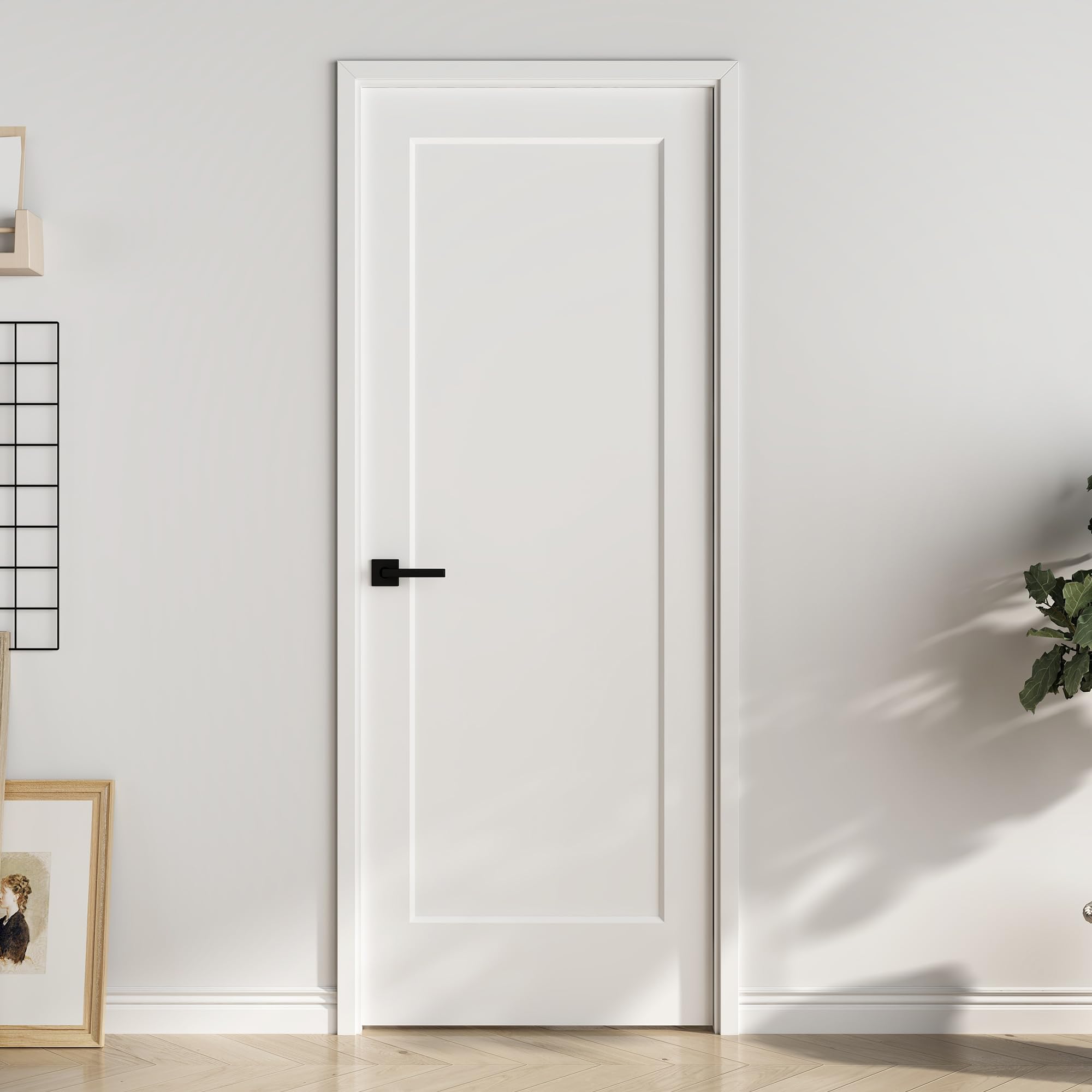Photo 1 of BARNSMITH 30x80 1-Panel Prefinished Laminate White Hollow Core Door Slab, Shaker Style, for Pocket, Swing, Sliding Door, Durable and Lightweight
