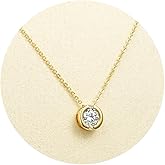 WOAINI 1 Carat Moissanite Solitaire Pendant Necklace in 925 Sterling Silver, Adjustable Necklaces Pendant Bezel-Set with Moissanite, 18"+2", Diamond-Alternative Jewelry Gift for Women